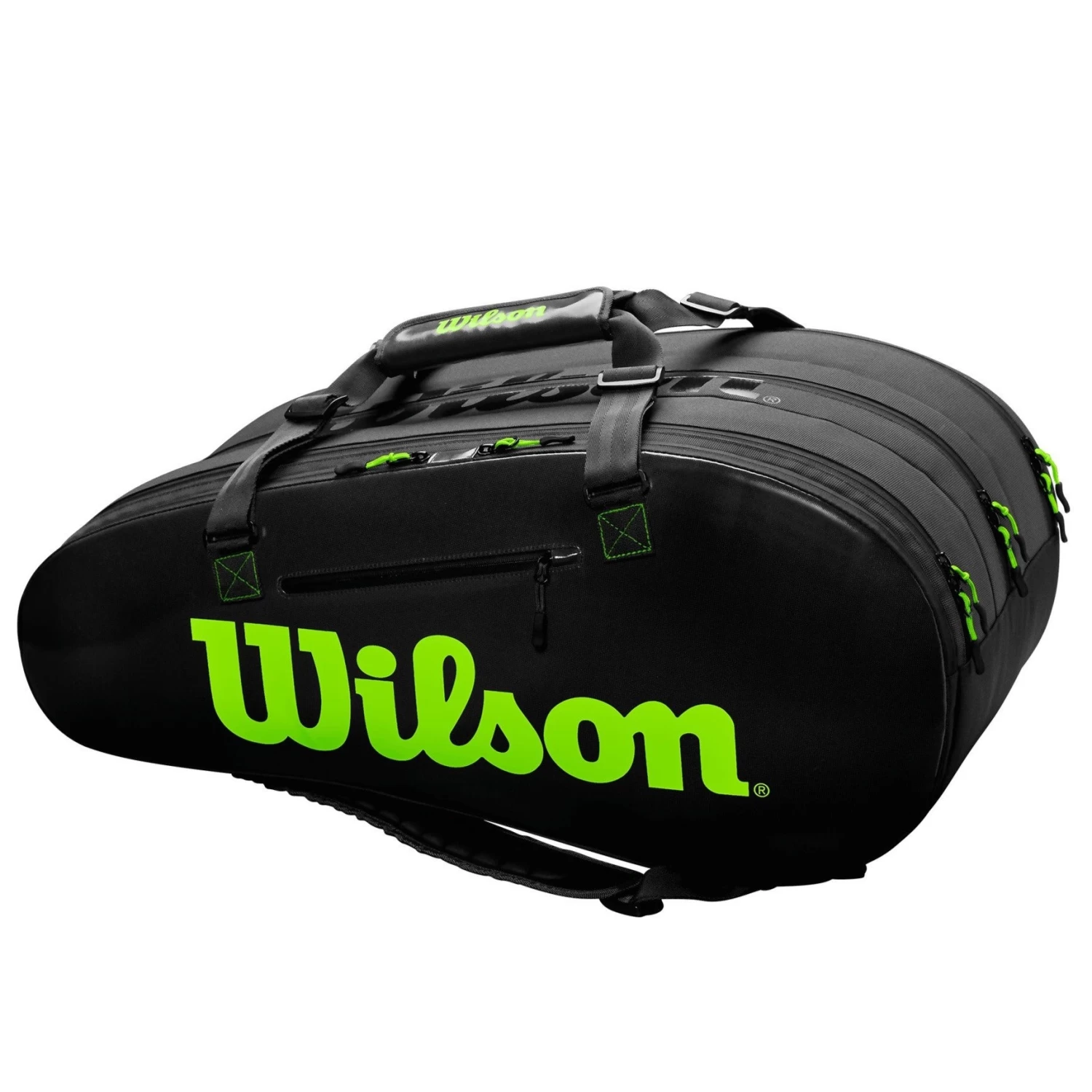 Wilson Super Tour 15 Pack Racquet Bag (Black/Green) 6 Wilson Super Tour 15 Pack Racquet Bag (Black/Green) - Image 4