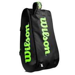 Wilson Super Tour 15 Pack Racquet Bag (Black/Green) 16 Wilson Super Tour 15 Pack Racquet Bag (Black/Green) -Racquet Equipment Shop WR8004101001 Super Tour 3 Comp BKGR Removable Straps Detail