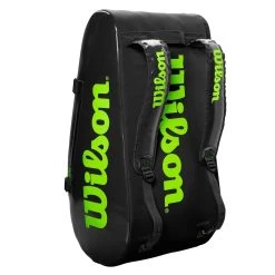Wilson Super Tour 15 Pack Racquet Bag (Black/Green) 15 Wilson Super Tour 15 Pack Racquet Bag (Black/Green) -Racquet Equipment Shop WR8004101001 Super Tour 3 Comp BKGR Stand Up