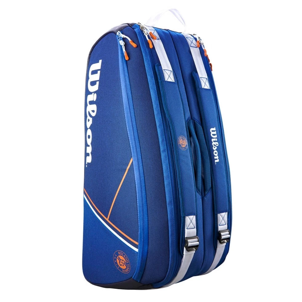 Wilson Super Tour 9 Pack Roland Garros Racquet Bag (Blue/Clay) 6 Wilson Super Tour 9 Pack Roland Garros Racquet Bag (Blue/Clay) - Image 4