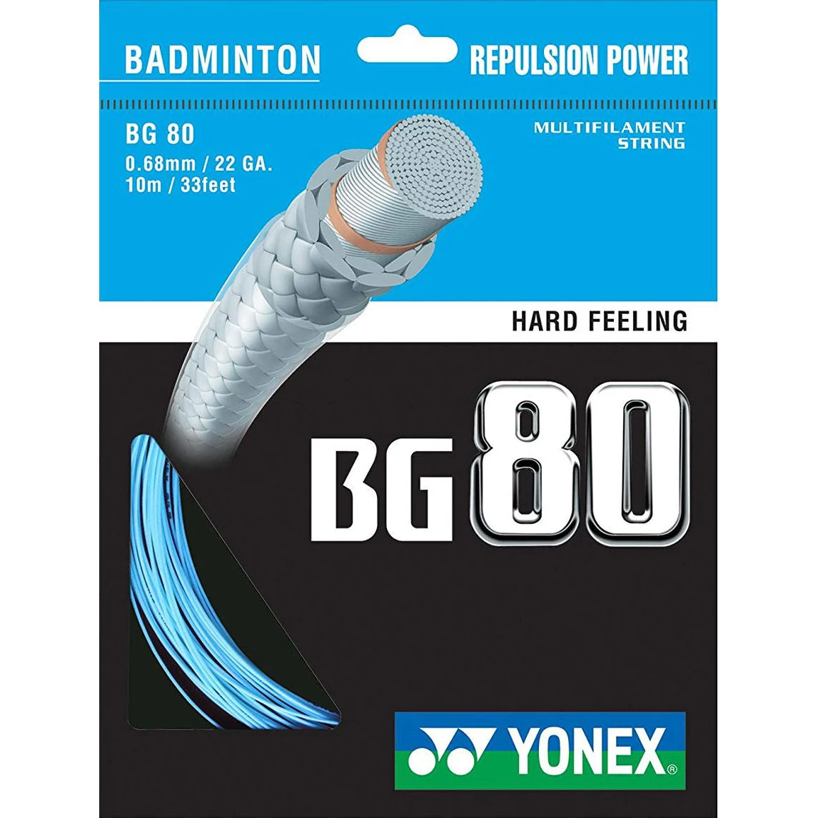 Yonex BG 80 Badminton String (Sky Blue) 3 Yonex BG 80 Badminton String (Sky Blue)