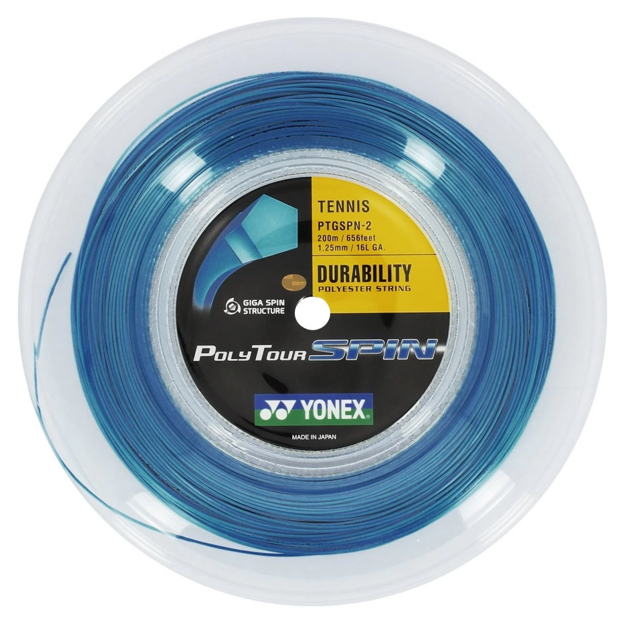 Yonex Poly Tour Spin 16L/1.25 Tennis String Reel (Blue) 3 Yonex Poly Tour Spin 16L/1.25 Tennis String Reel (Blue)