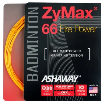 Ashaway ZyMax 66 Fire Power Badminton String (Orange) 3 Ashaway ZyMax 66 Fire Power Badminton String (Orange)