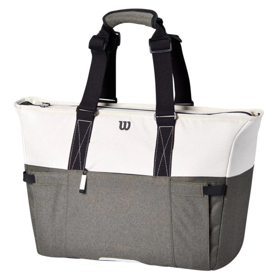 Wilson Women's Racquet Tote Bag (Cream/Forest Green/Black) 3 Wilson Women's Racquet Tote Bag (Cream/Forest Green/Black)