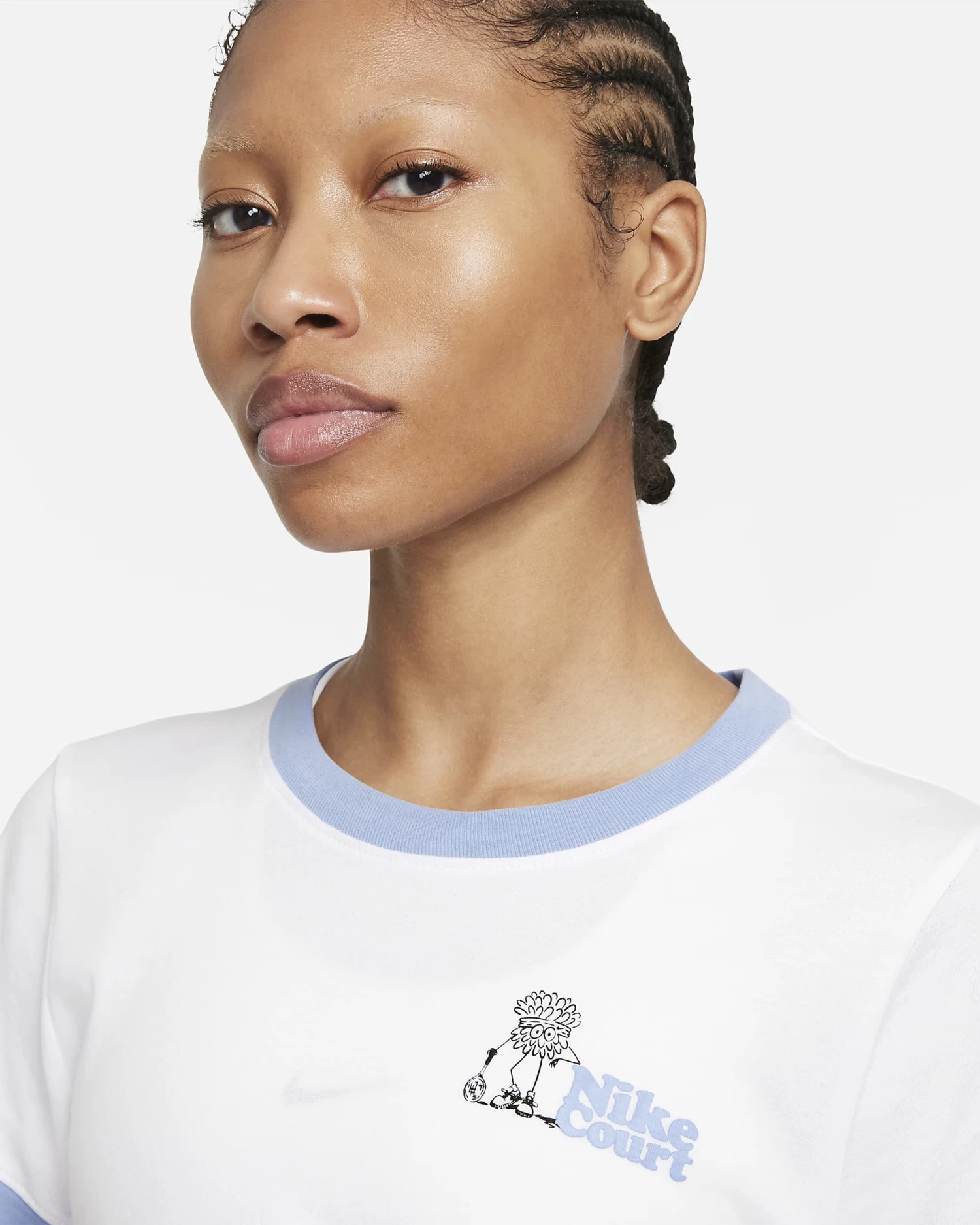 Nike Women's Dri-FIT Ringer NYC Top (White/Aluminum) 5 Nike Women's Dri-FIT Ringer NYC Top (White/Aluminum) - Image 3