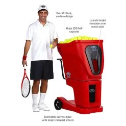 Lobster Phenom 2 Professional Tennis Ball Machine -Racquet Equipment Shop product man with phenom